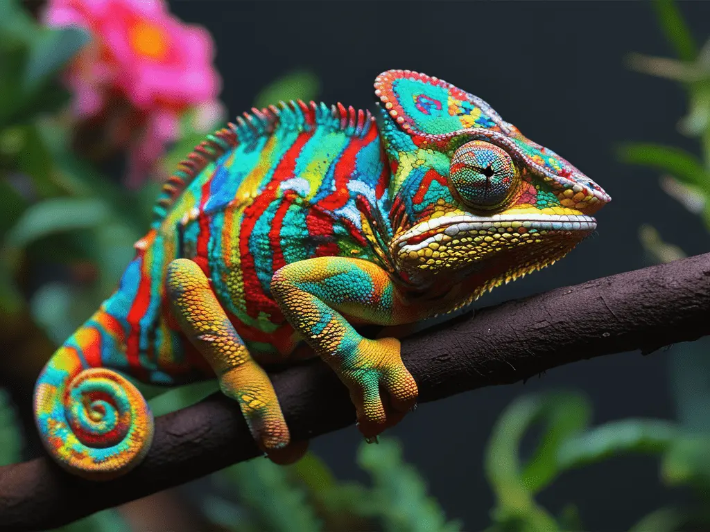 Bild eines bunten camelions