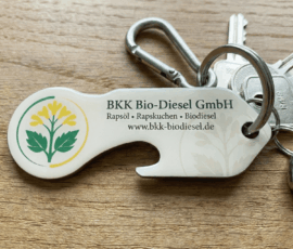 Werbeartikel Einkaufswagenlöser mit eigenem Logo einer Firma aus Rudolstadt