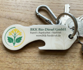 Werbeartikel Einkaufswagenlöser mit eigenem Logo einer Firma aus Rudolstadt