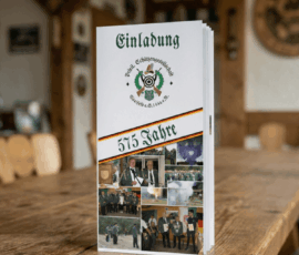 Einladungskarten Eine individuell gestaltete Einladungskarte für einen Schützenverein in Saalfeld