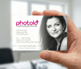 Visitenkarten Visitenkarte einer Fotografin mit eigenem Design in Probstzella