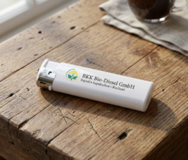 Feuerzeuge Feuerzeug mit Werbeaufdruck für BKK Rudolstadt