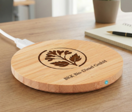 Ladestation Induktive Ladestation aus Bambus